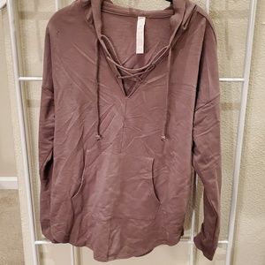 Tan, cotton, hoodie.